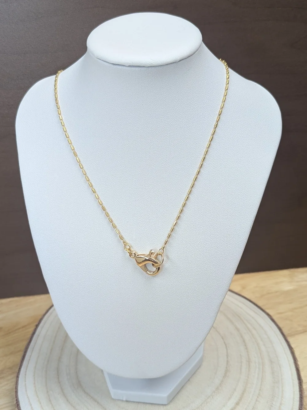 Freshwater Pearl Necklace 18KGP Textured Link Chain 18 Inch June Birthstone - Picture 6 of 9